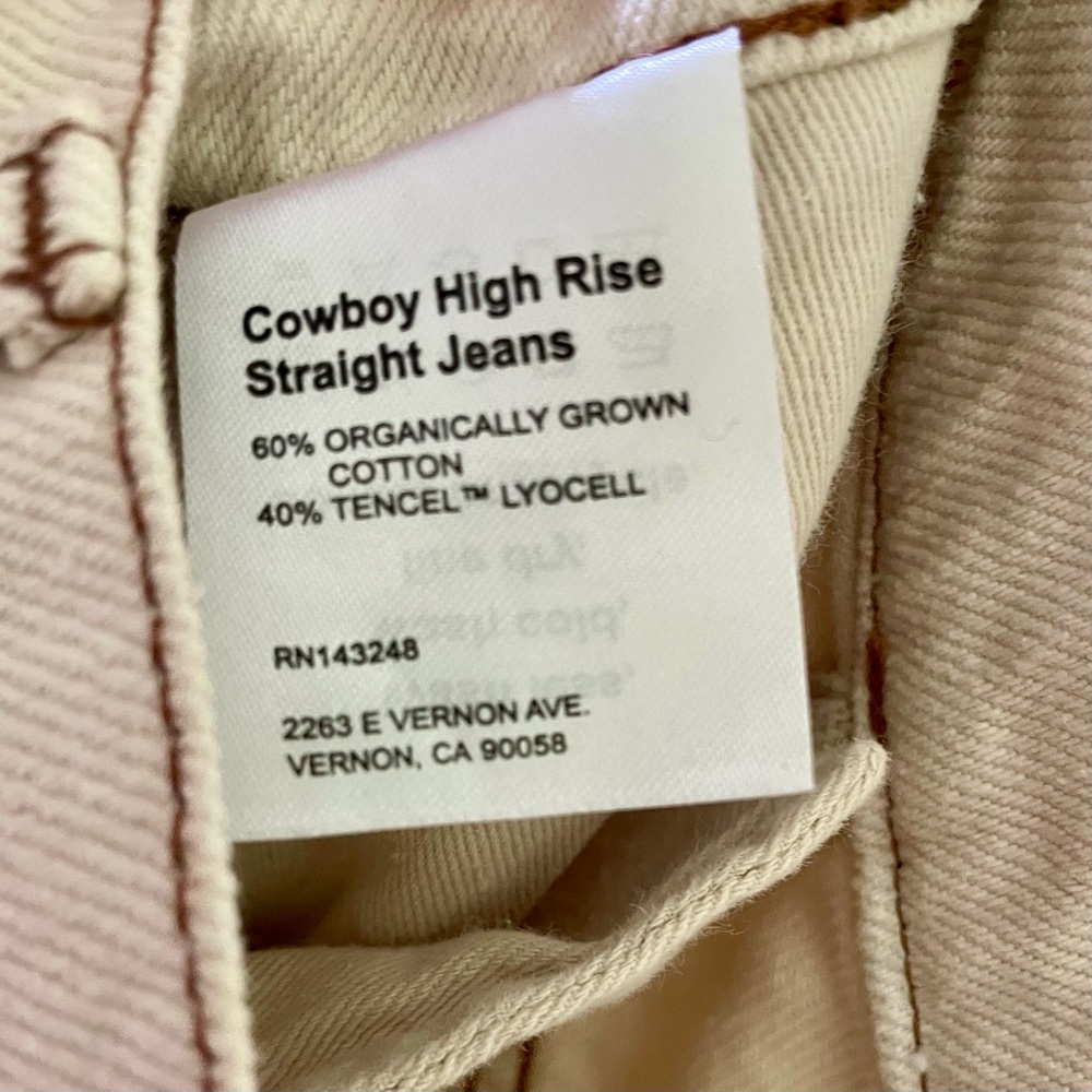 Reformation Cowboy High Rise Straight Jeans in Almond - 29 - Picture 6 of 6